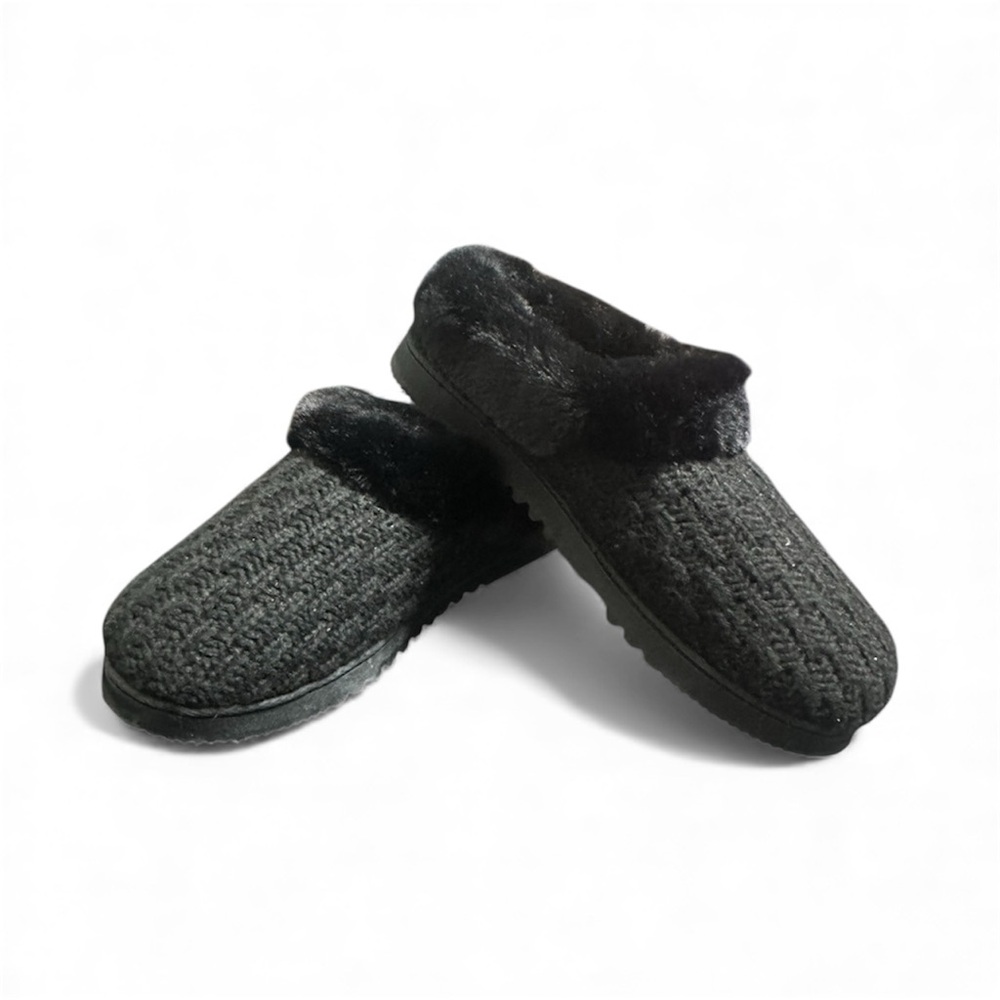 Women’s Dearfoams Slippers – Size XL (11–12) – Black